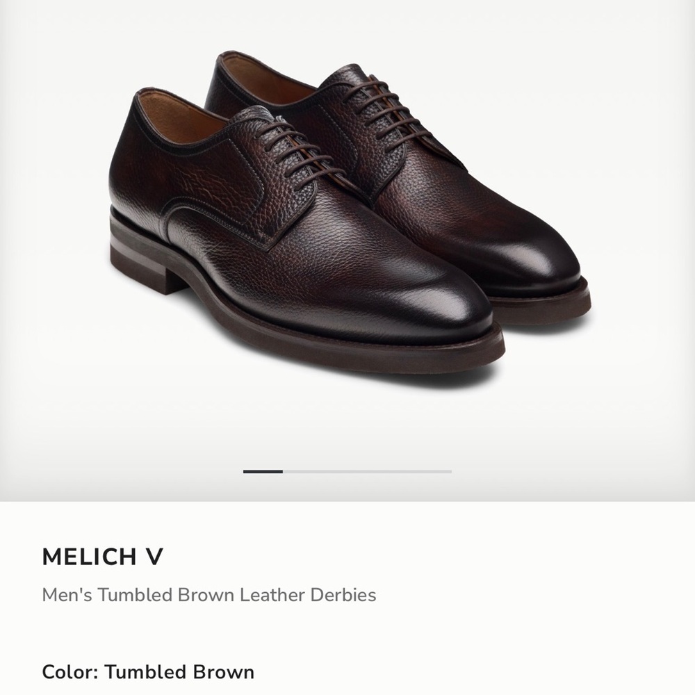 Magnani Tumbled Brown Leather Derbys